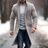 Elegant Men's Woolen Coat with Lapel Pockets - Single Breasted Long Sleeve Jacket Perfect for Autumn and Winter Casual Wear